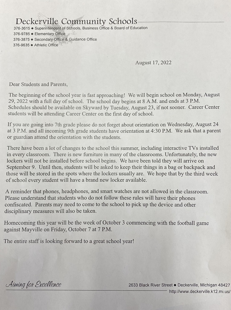 Live Feed Deckerville Community Schools